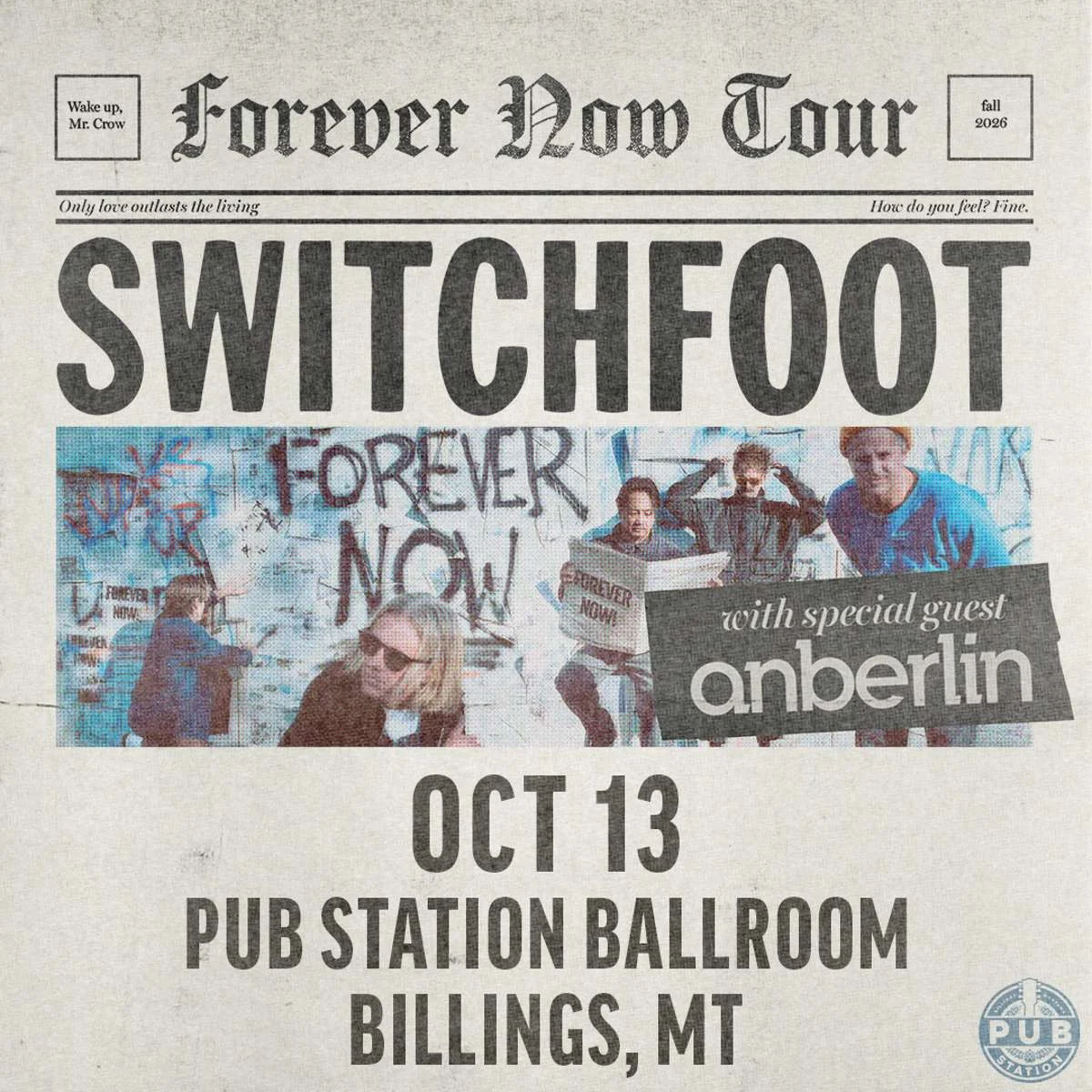 Switchfoot with special guest Anberlin – Forever Now Tour
